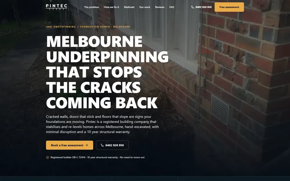 Homepage of the rebuilt Pintec website